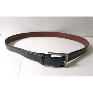 Handmade Italian Leather Belt Men's 40 Black Reversible
